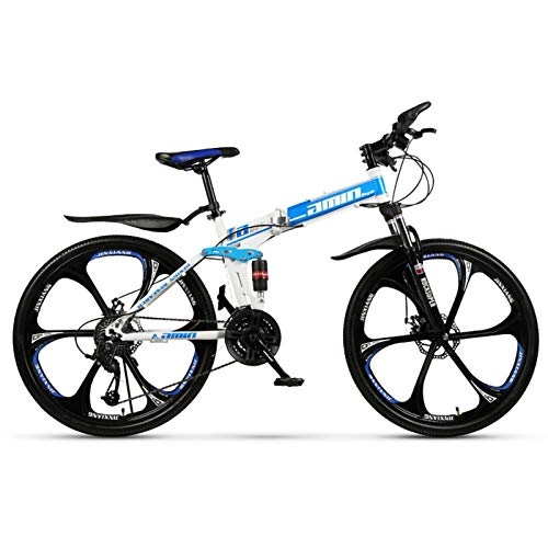 Folding Mountain Bike : 24 / 26 Inch Folding Mountain Bike, 21 / 24 / 27 / 30 Speed Double Shock Folding Outroad Bicycles U-Shaped Front Fork / Double Disc Brake for Adults Women Men Lightweight City Bicycle C, 26 inch 27 speed