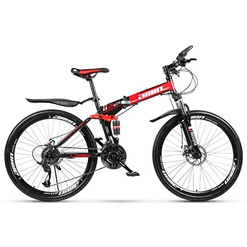 Folding Mountain Bike : 24 / 26 Inch Folding MTB Bicycle, 21 / 24 / 27 / 30 Speed Double Shock Folding Mountain Bike Men Women Folding Outroad Bicycles Double Disc Brake for Adults Men Women A, 26 inch 30 speed
