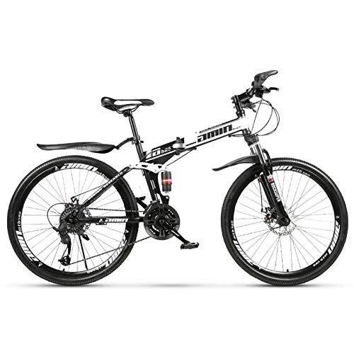 Folding Mountain Bike : 24 / 26 Inch Folding MTB Bicycle, 21 / 24 / 27 / 30 Speed Double Shock Folding Mountain Bike Men Women Folding Outroad Bicycles Double Disc Brake for Adults Men Women D, 26 inch 27 speed