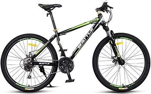 Folding Mountain Bike : 24-Speed Mountain Bikes, 26 Inch Adult High-carbon Steel Frame Hardtail Bicycle, Men's All Terrain Mountain Bike, Anti-Slip Bikes XIUYU (Color : Green)