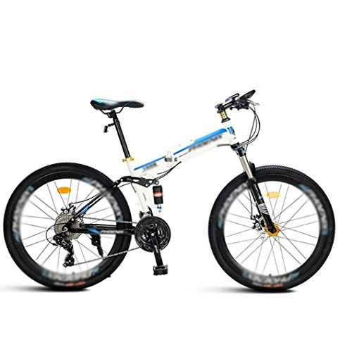 Folding Mountain Bike : 26" 21-speed Mountain Folding Bike, Unisex Bicycles, Flying Wheel Variable-speed Off-road Mountain Bike Sport Bike, Double Shock-absorbing Student MTB Racing Bike, Quick Disassembly Folding Easy To Us