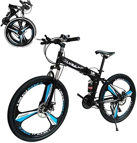 Folding Mountain Bike : 26 inch Bikes Folding Bicycle Mountain Bike Dual Disc Brake, Double Shock, 21 / 24 Speed, Lightweight and Durable for Men Women Bike 5-27, 24 Speed fengong (Color : 21 Speed)