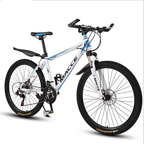 Folding Mountain Bike : 26 Inch Mountain Bike 24 / 27 Variable Speed Off-Road Men And Women Bicycle Double Disc Brake Outdoor Sports Mountain Bike (Multiple Colors), White, 24 speed