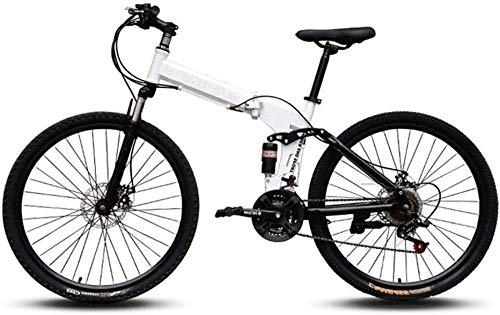 Folding Mountain Bike : 26 Inch Mountain Bikes Folding High Carbon Steel Frame Variable Speed Double Shock Absorption Three Cutter Wheels Foldable Bicycle Suitable for People with A Height of 160-185Cm-G_21 speed Perf