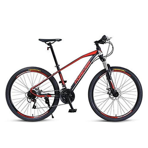 Folding Mountain Bike : 27-Speed Folding Mountain Bike with Suspension And Transmission, 26Inch Variable Speed Highway City Student Bicycle Red