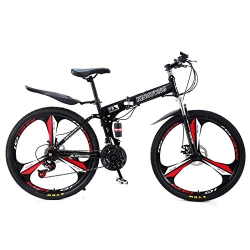 Folding Mountain Bike : Adult 24 / 26 Inch Folding Mountain Bike, 24 / 27 Speed Folding MTB Outroad Bicycles Double Disc Brake / Double Shock for Adults Women Men Student Foldable Bicycle Urban A, 24 inch 24 speed