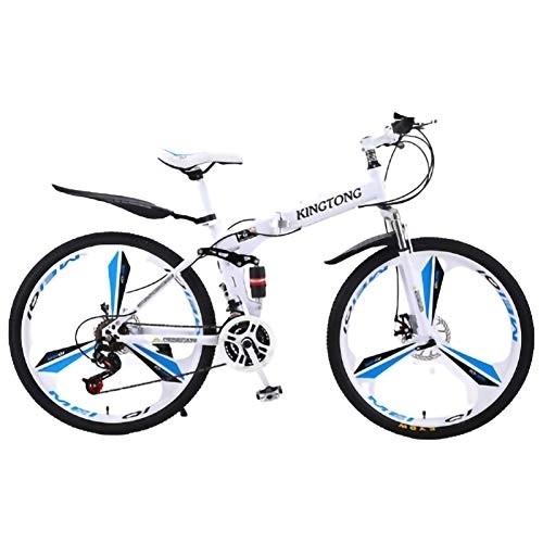 Folding Mountain Bike : Adult 24 / 26 Inch Folding Mountain Bike, 24 / 27 Speed Folding MTB Outroad Bicycles Double Disc Brake / Double Shock for Adults Women Men Student Foldable Bicycle Urban B, 24 inch 24 speed