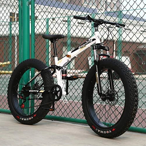 Folding Mountain Bike : Adult Fat Bike Folding Bike, RNNTK Double Shock Absorption A Variety Of Colors Double Disc Brakes Mountain Bicycle, Outroad Mountain Bike A -21 Speed -26 Inches