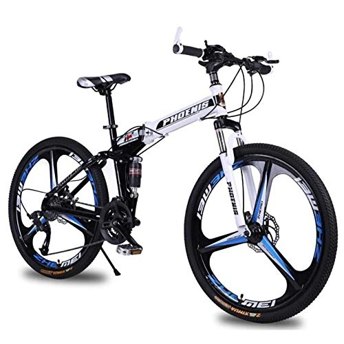 Folding Mountain Bike : Adult Folding Mountain Bike, 26 Inch MTB Bicycle 24 / 27Speed Folding Outroad Bicycles Double Shock-Absorbing Disc Brake Folding Mountain Bike Male and Female Student Bicycle A, 26in24Speed