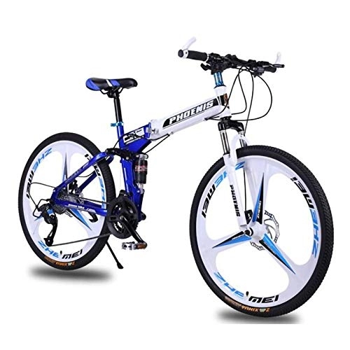 Folding Mountain Bike : Adult Folding Mountain Bike, 26 Inch MTB Bicycle 24 / 27Speed Folding Outroad Bicycles Double Shock-Absorbing Disc Brake Folding Mountain Bike Male and Female Student Bicycle E, 26in27Speed