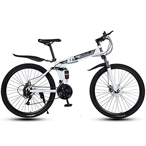 Folding Mountain Bike : Adult Folding Mountain Bike, Foldable Outroad Bicycles, Folded Within 15 Seconds, 21 * 24 * 27 Speed 26in Lightweight Folding Bike