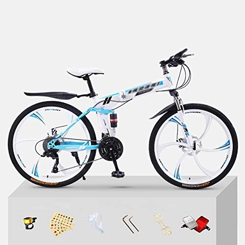 Folding Mountain Bike : Adult Mountain Bikes, Foldable Folding Outroad Bicycle, Folded Within 15 Seconds Folding Bike, 21 * 24 * 27 * 30 Speed Outdoor Bicycle, for 20 * 24 * 26in Men Women Bikes