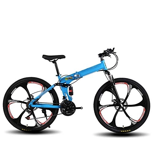 Folding Mountain Bike : Adult Mountain Bikes, Folding Bike, Foldable Outroad Bicycles, Folded Within 15 Seconds, 24 * 26In 21 * 24 * 27 Speed Folding Outdoor Bicycle