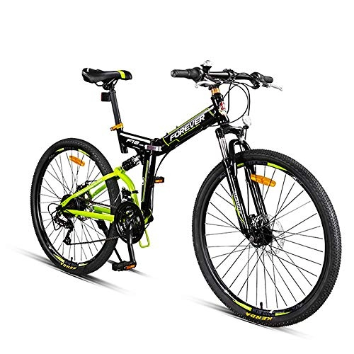 Folding Mountain Bike : Adult Portable Folding Bicycles, Men's Off-Road Mountain Bikes. 26 Inch Tires / 24 Speed, Ladies City Bike