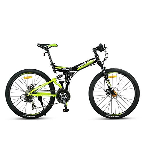 Folding Mountain Bike : AI CHEN Folding Mountain Bike Bicycle Speed Male Adult Student Youth Cross Country Racing 27 Speed 26 Inches