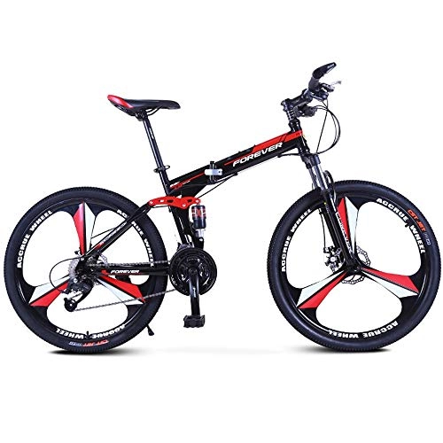 Folding Mountain Bike : AI CHEN Folding Mountain Bike Gear Front and Rear Shock Absorbing Bicycle Men and Women Bicycle 27 Speed 26 Inches