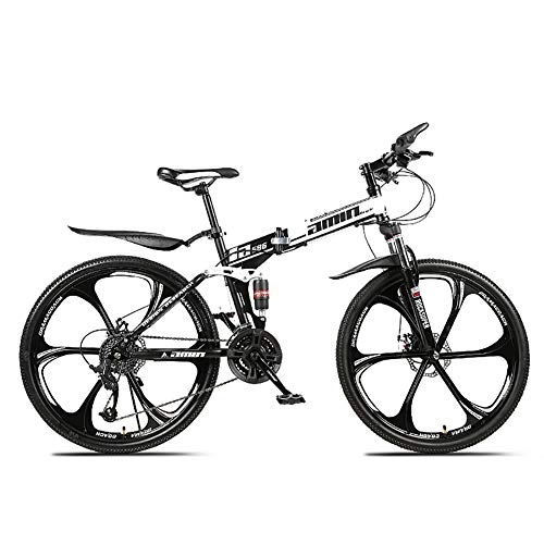 Folding Mountain Bike : AI-QX Eurobike Bicycle 26'' Mountain Bike 24 Speed Dual Disc Brake Spoke Wheels Bike, Black