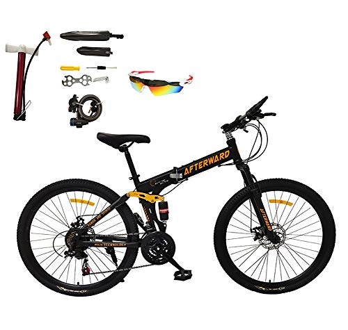 Folding Mountain Bike : AI-QX Moutain Bike Bicycle 30 Speed MTB 26 Inches Wheels Dual suspension Bike