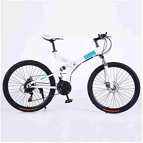 Folding Mountain Bike : aipipl Bicycle Mountain Bike Adult MTB Foldable Road Bicycles For Men And Women 24In Wheels Adjustable Speed Double Disc Brake Off-road Bike