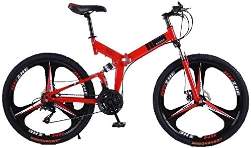 Folding Mountain Bike : aipipl Bicycle Mountain Bike Adult MTB Foldable Road Bicycles For Men And Women 26In Wheels Adjustable Speed Double Disc Brake Off-road Bike