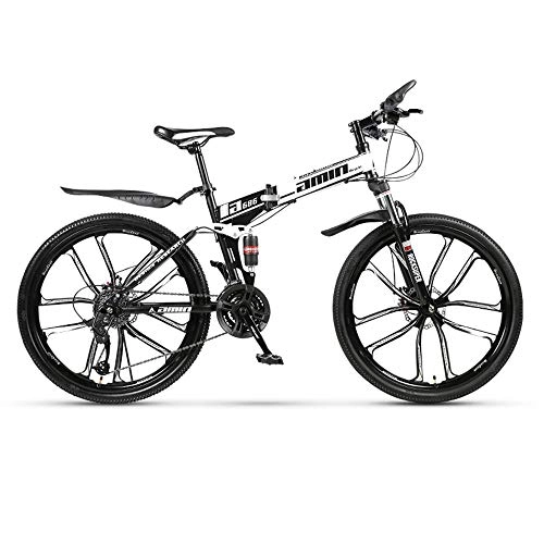 Folding Mountain Bike : Amimilili Men's And Women's Road Bicycles, 21-speed 26-inch Bicycles, Adult-only, High Carbon Steel Frame, Road Bicycle Racing, Double Disc Brake Bicycles, Black