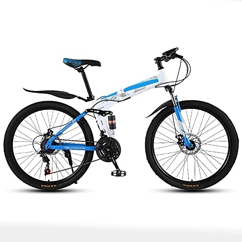 Folding Mountain Bike : ASPZQ Folding Mountain Bike, 24-Inch / 26-Inch Double Shock-Absorbing Cross-Country / Variable Wheel Bike for Male And Female Students, D, 26 inches