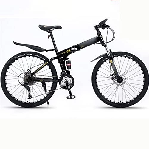 Folding Mountain Bike : ASUMUI 26inch Mountain Bike Folding Bicycle Aluminum Alloy Students Variable Speed Off-road Shock-absorbing Bicycles (yellow 24 speed)