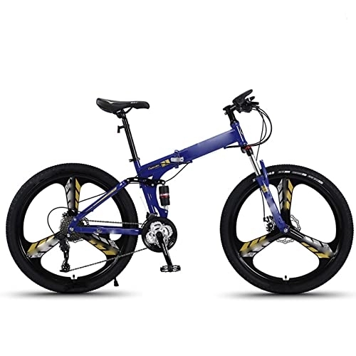 Folding Mountain Bike : ASUMUI 26inch Mountain Bike Folding Bicycle Students Variable Speed Off-road Shock-absorbing Bicycles (blue 30 speed)