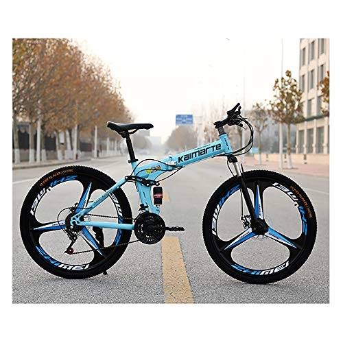 Folding Mountain Bike : Augu Mountain Bike, Folding Bicycle 27 Speed 26 Inches Dual Suspension Suitable for teenage / adult riders