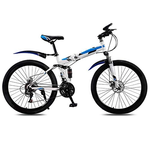 Folding Mountain Bike : AUKLM Comfort Bikes Aerobic exercise 26 Inches Foldable Mountain Bike, Lightweight Road Bicycle, With Hard Steel Frame, 21 Variable Speed With Disc Brakes, Damping Mountain Bicycle