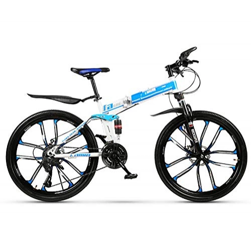 Folding Mountain Bike : AWAKMER 27 inch Mountain Bike fold Bicycle with 21 / 24 / 27 / 30 Speed and Suspension Dual Disc Brake, 30speed