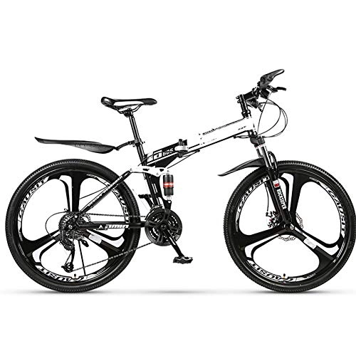 Folding Mountain Bike : AWAKMER Folding Mountain Trail Bicycle Commuter Foldable Bike 21 / 24 / 27 / 30 Speed, 27peed
