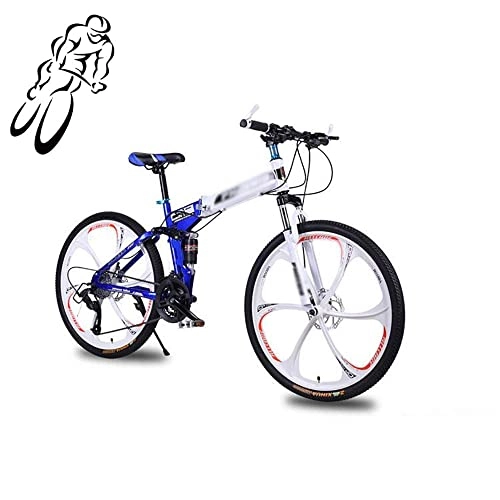 Folding Mountain Bike : BaiHogi Professional Racing Bike, Folding Outroad Bicycles, Full Suspension MTB, Mini Folding Mountain Bike, Folded In 10 Seconds, 26 Inch 24 * 27 Speed Men Women Folding Bike, Outdoor Bicycle