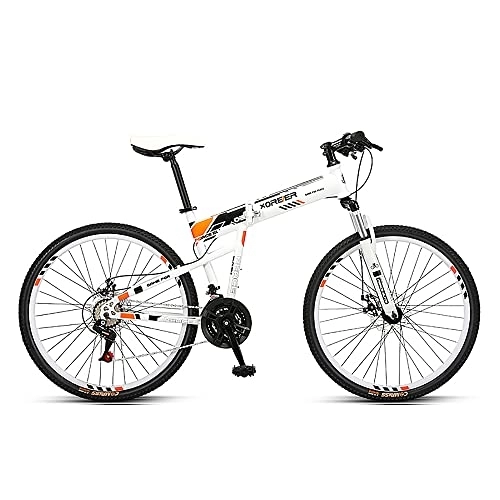 Folding Mountain Bike : Bananaww Mountain Bicycle Easy To Fold, Ergonomic Saddle Folding Bike, Anti-Skid Tires, Comfortable And Beautiful, Small Space Occupation with Disc Brakes 24 Speed Bicycle MTB for Men Women