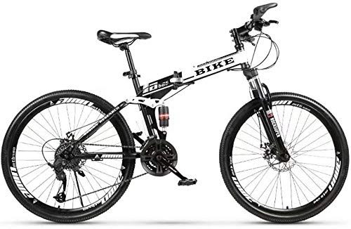 Folding Mountain Bike : BECCYYLY Mountain bike Foldable MountainBike 24 / 26 Inches, MTB Bicycle with Spoke Wheel, bicycle (Color : 24-stage shift, Size : 24inches)