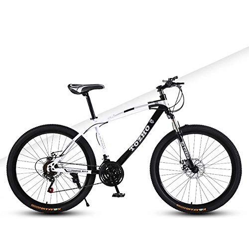 Folding Mountain Bike : Bicycle, 24 Inch, Variable Speed Shock Absorption Off-Road Dual Disc Brakes High Carbon Steel Frame High Hardness Young Cycling Students Adult Men And Women Suitable For Height 145-160Cm