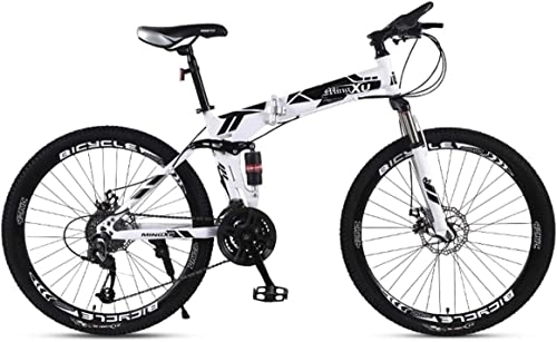 Folding Mountain Bike : Bicycle, Mountain Bike Child Bicycles 21 / 24 / 27 Speed Steel Frame 27.5 Inches 3-Spoke Wheels Dual Suspension Folding Bike, Black, 21speed