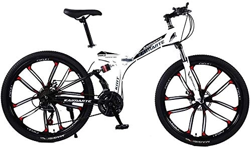Folding Mountain Bike : Bike 24 / 26 Inch Rear Shock Absorber Mountain Cross Country Front Bicycle Student BMX 21 / 24 / 27 Speed Bicycle 0723 (Color : 26inch, Size : 27speed)