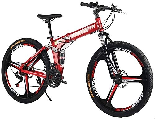 Folding Mountain Bike : Bike 24 / 26inch Folding Mountain Damping Bicycle Double 21 / 24 / 27 Speed Double Disc Brakes Mountain 0725 (Color : 26 Inch, Size : 27 speed)