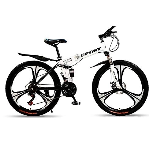 Folding Mountain Bike : Bike 26 Inch / 24 Speed Folding Mountain Bicycle Men's And Women's Variable Speed Double Shock Absorption Double Disc Brake High-carbon Steel Frame Adult Student Light Off-road Bicycles