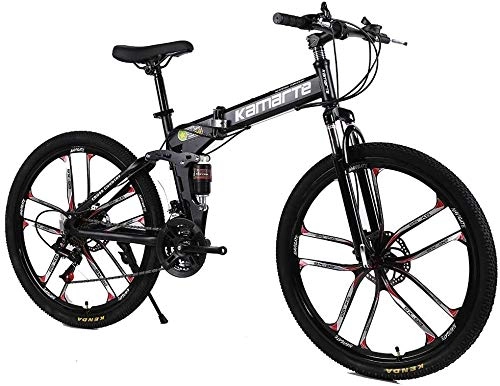 Folding Mountain Bike : Bike Aluminum Alloy Folding Frame Tires Hydraulic Brakes Bicicleta Mountain Woman 21 / 24 / 27speed(10 Knife Wheel) 0725 (Color : 26 Inch, Size : 27 speed)