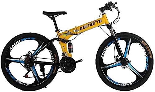 Folding Mountain Bike : Bike Mountain Brake Shock Road 24 / 26 Inch Absorption Folding Off Wheel Double Disc Bicycle Adult Student 0724 (Color : 24 Inch, Size : 21 speed)