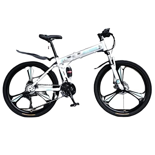 Folding Mountain Bike : CASEGO Foldable Mountain High-carbon Steel Frame Bicycle Three-knife 1-wheel Cross-country Variable-speed Bicycle Suitable for Daily Commuting (A 27.5inch)
