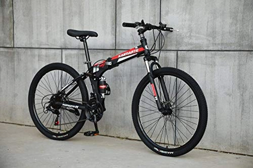 Folding Mountain Bike : CDFC Foldable Sports / Mountain Bike 24 / 26 Inches Spoke Wheel, Black&Red, 24inches, 24stage_shift