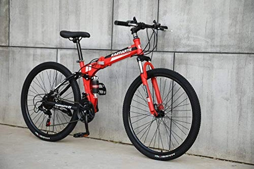 Folding Mountain Bike : CDFC Foldable Sports / Mountain Bike 24 / 26 Inches Spoke Wheel, Red, 24stage_shift, 24inches