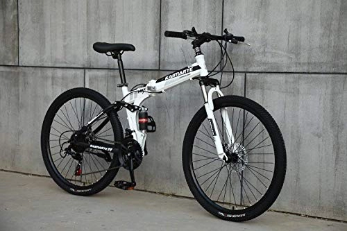 Folding Mountain Bike : CDFC Foldable Sports / Mountain Bike 24 / 26 Inches Spoke Wheel, White, 24inches, 24stage_shift