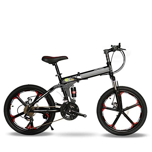 Folding Mountain Bike : CEALEONE Bike-to-Go Folding Bicycle - 20" Wheel, Rear Hydraulic Shock Suspension, Foldable Pedals, Aluminum Alloy Bike Frame, Black, 27speed