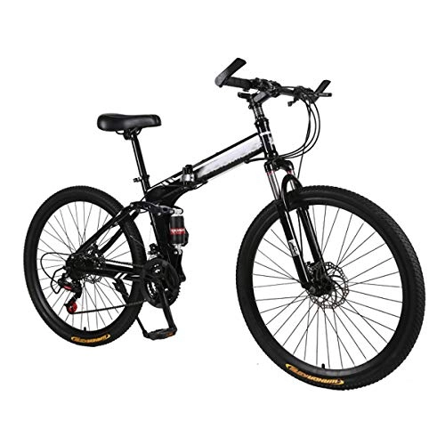 Folding Mountain Bike : CEALEONE Bike-to-Go Folding Bicycle - 20" Wheel, Rear Hydraulic Shock Suspension, Foldable Pedals, Aluminum Alloy Bike Frame, Black