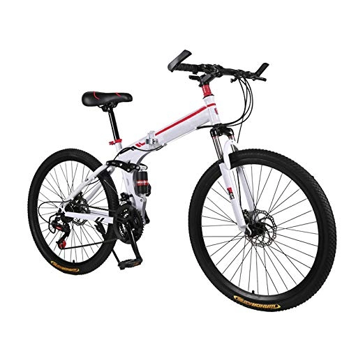 Folding Mountain Bike : CEALEONE Bike-to-Go Folding Bicycle - 20" Wheel, Rear Hydraulic Shock Suspension, Foldable Pedals, Aluminum Alloy Bike Frame, White
