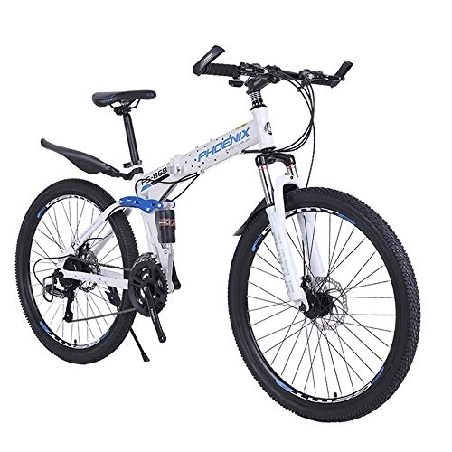 Folding Mountain Bike : CHEZI Folding Bicycle Mountain Bike Shock Absorber Bicycle Mobile Adult and Student 21 Speed / 27 Speed 26 Inches